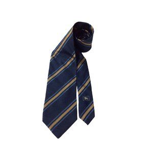 BURBERRY LONDON Blue Striped Tie Italy Silk 59"/3".3/4 EX COND